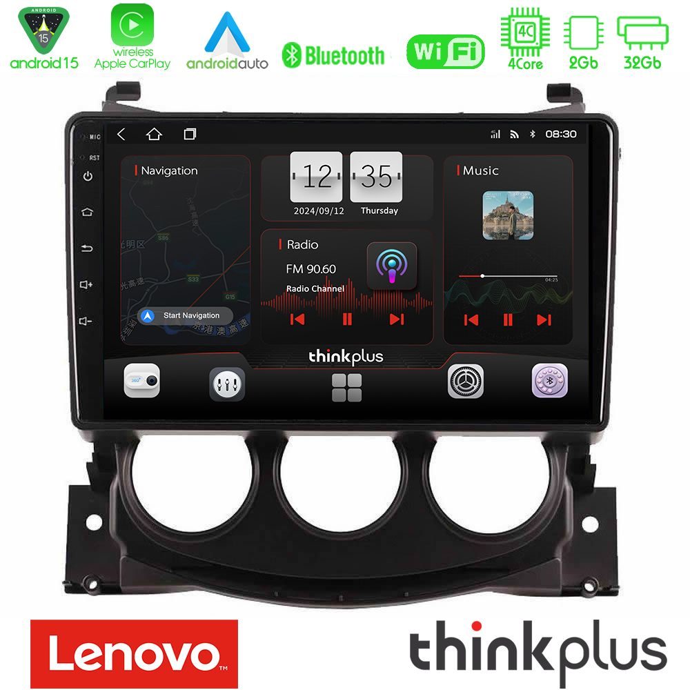 Lenovo Thinkplus Series 4Core Android15 2+32GB  Nissan 370Z 2009-2013 Navigation Multimedia Tablet 9" Με Carplay & Android Auto