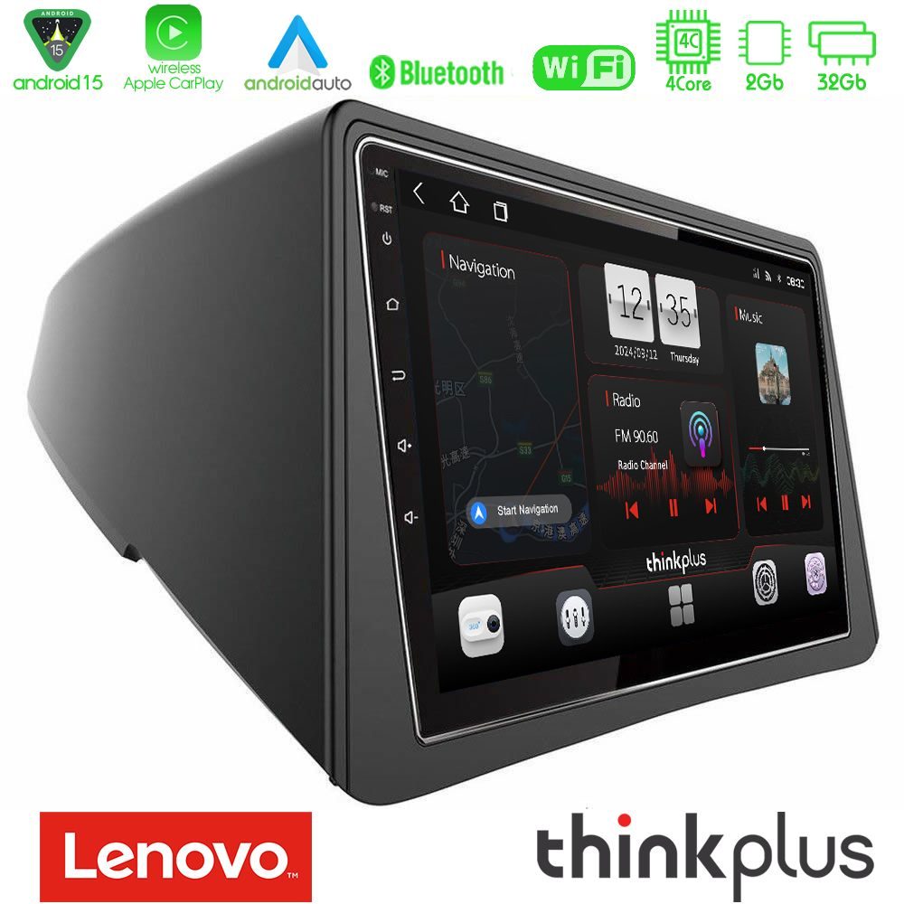 Lenovo Thinkplus Series 4Core Android15 2+32GB Opel Mokka Navigation Multimedia Tablet 9" Με Carplay & Android Auto
