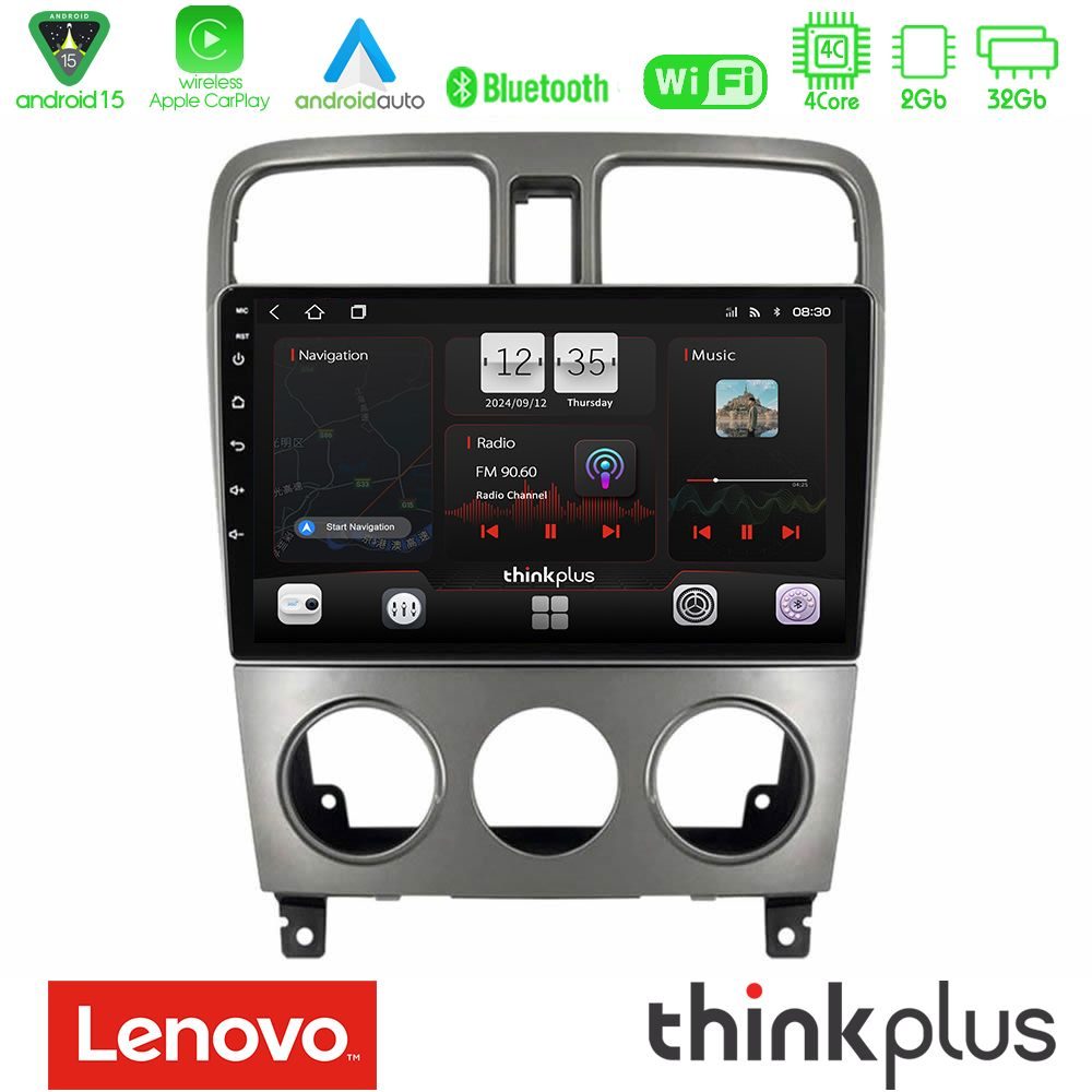 Lenovo Thinkplus Series 4Core Android15 2+32GB  Subaru Forester 2003-2007 Navigation Multimedia Tablet 9" Με Carplay & Android Auto