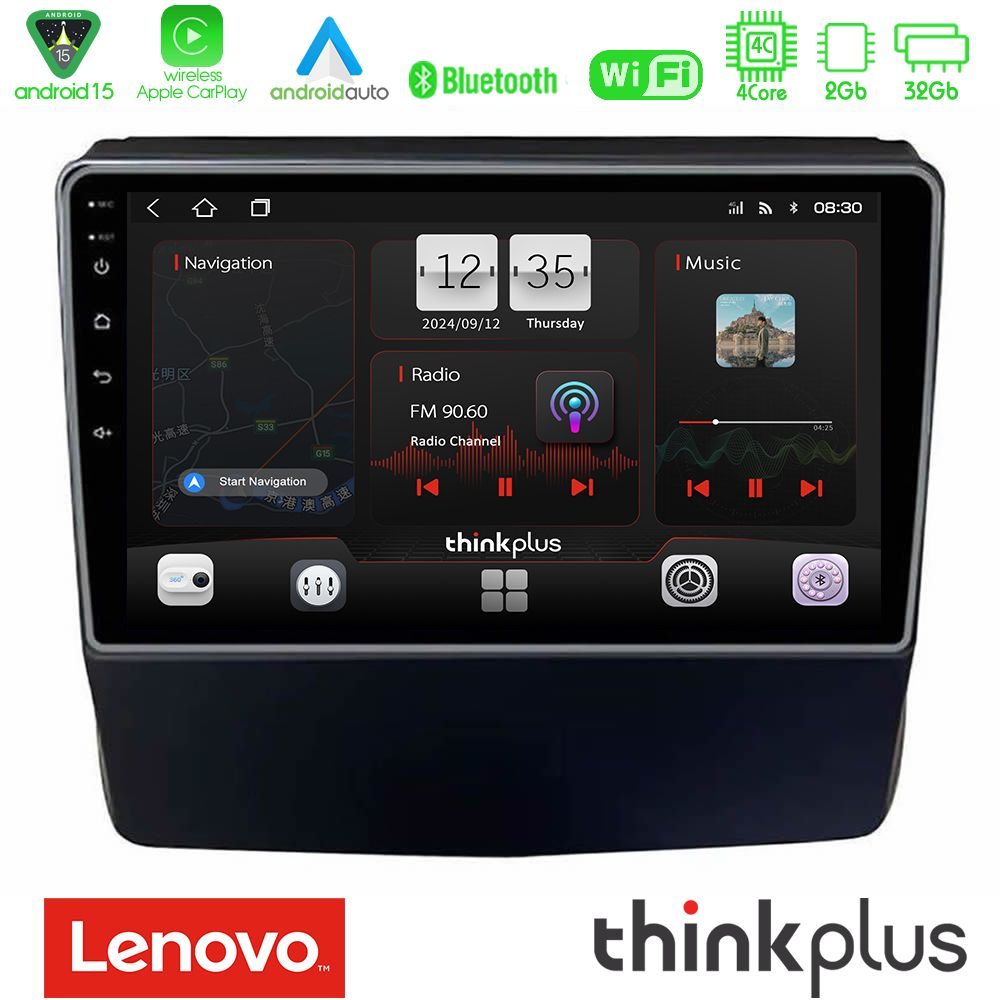 Lenovo Thinkplus Series 4Core Android15 2+32GB Subaru Forester/Impreza 2018-2021 Navigation Multimedia Tablet 9" Με Carplay & Android Auto