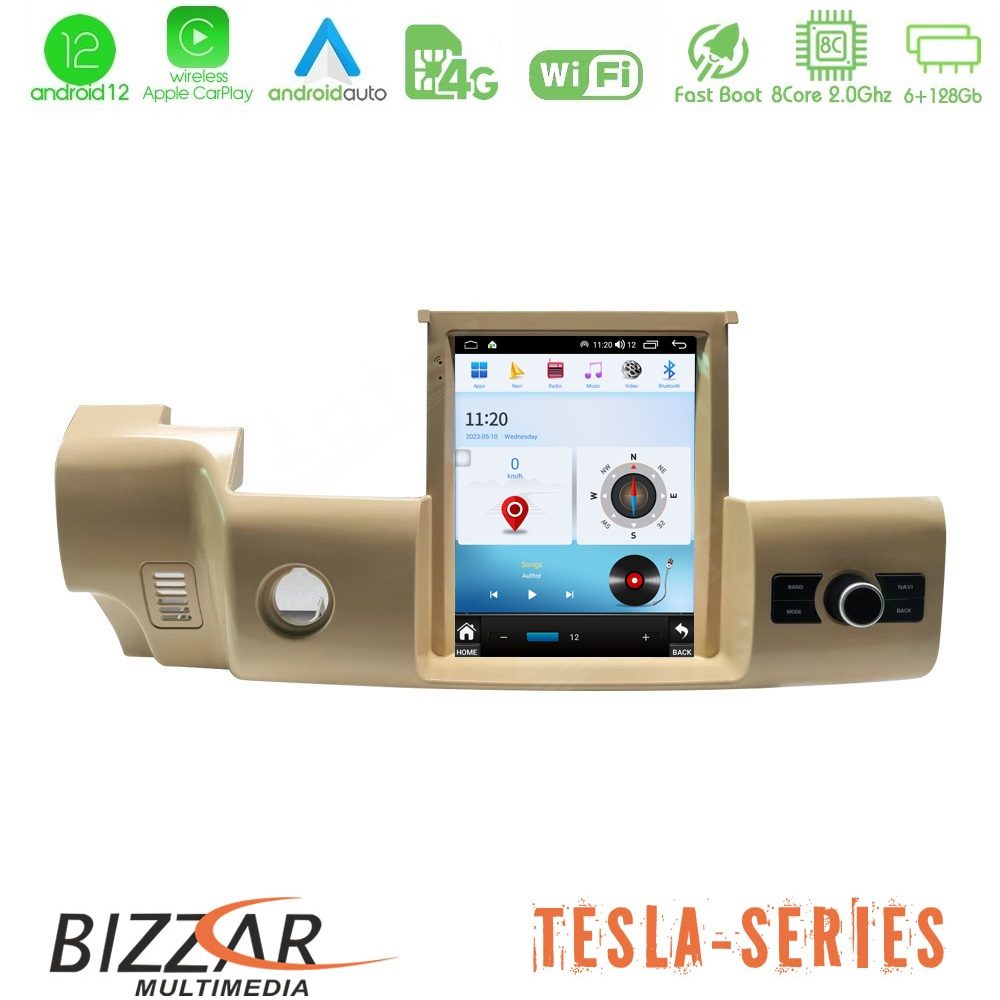 Bizzar OEM Range Rover Sport L320 2010-2013 Android 12 8core 6+128GB Tesla Screen 9.7" (Μπεζ χρώμα)