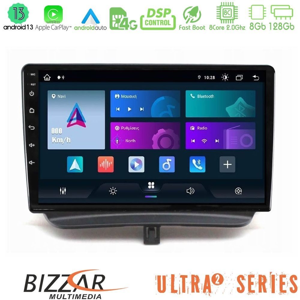 Bizzar Ultra Series Ford Courier 2015-2023 8core Android13 8+128GB Navigation Multimedia Tablet 9"