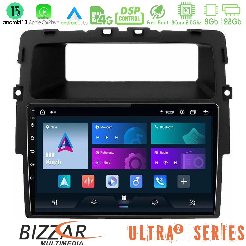 Bizzar Ultra Series Renault/Nissan/Opel 8Core Android13 8+128GB Navigation Multimedia Tablet 10"