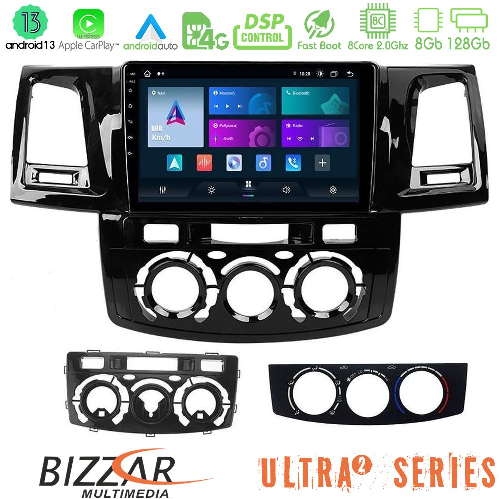 Bizzar Ultra Series Toyota Hilux 2007-2011 8core Android13 8+128GB Navigation Multimedia Tablet 9"