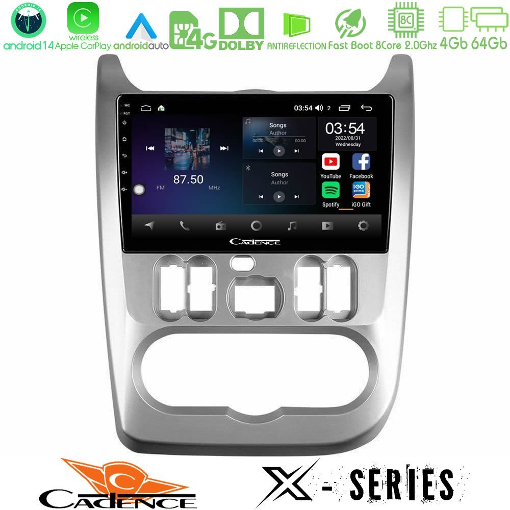 Cadence X Series Dacia Duster/Sandero/Logan 8core Android 14 4+64GB Navigation Multimedia Tablet 9"