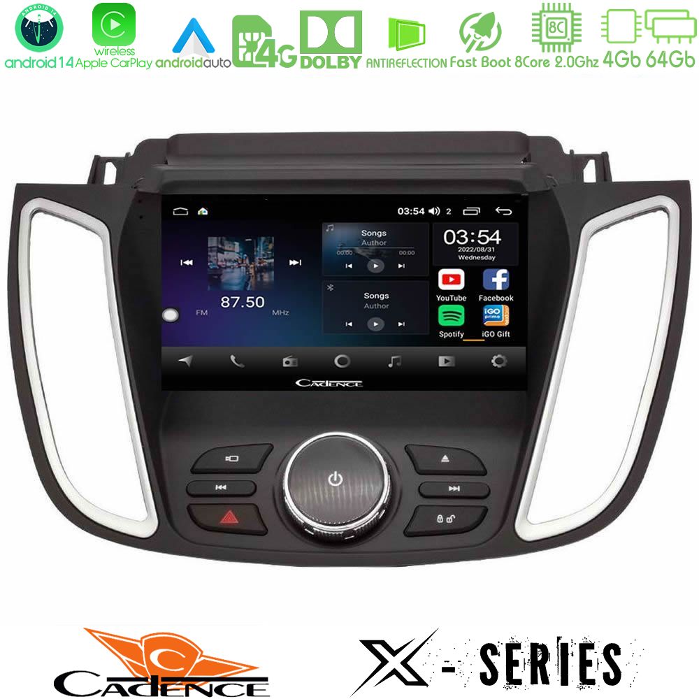 Cadence X Series Ford Kuga/C-Max 2013-2019 8core Android 14 4+64GB Navigation Multimedia Tablet 9"
