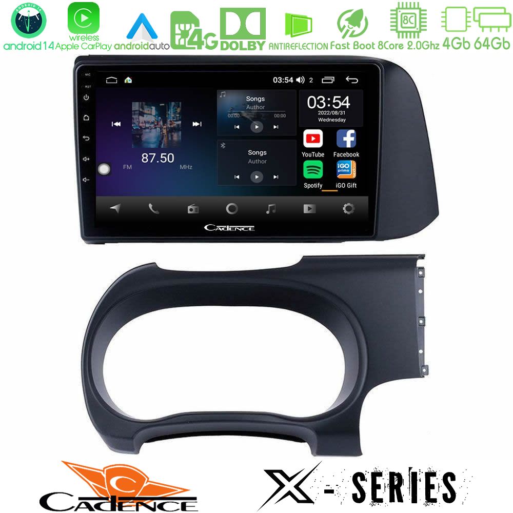 Cadence X Series Hyundai i10 8core Android 14 4+64GB Navigation Multimedia Tablet 9"