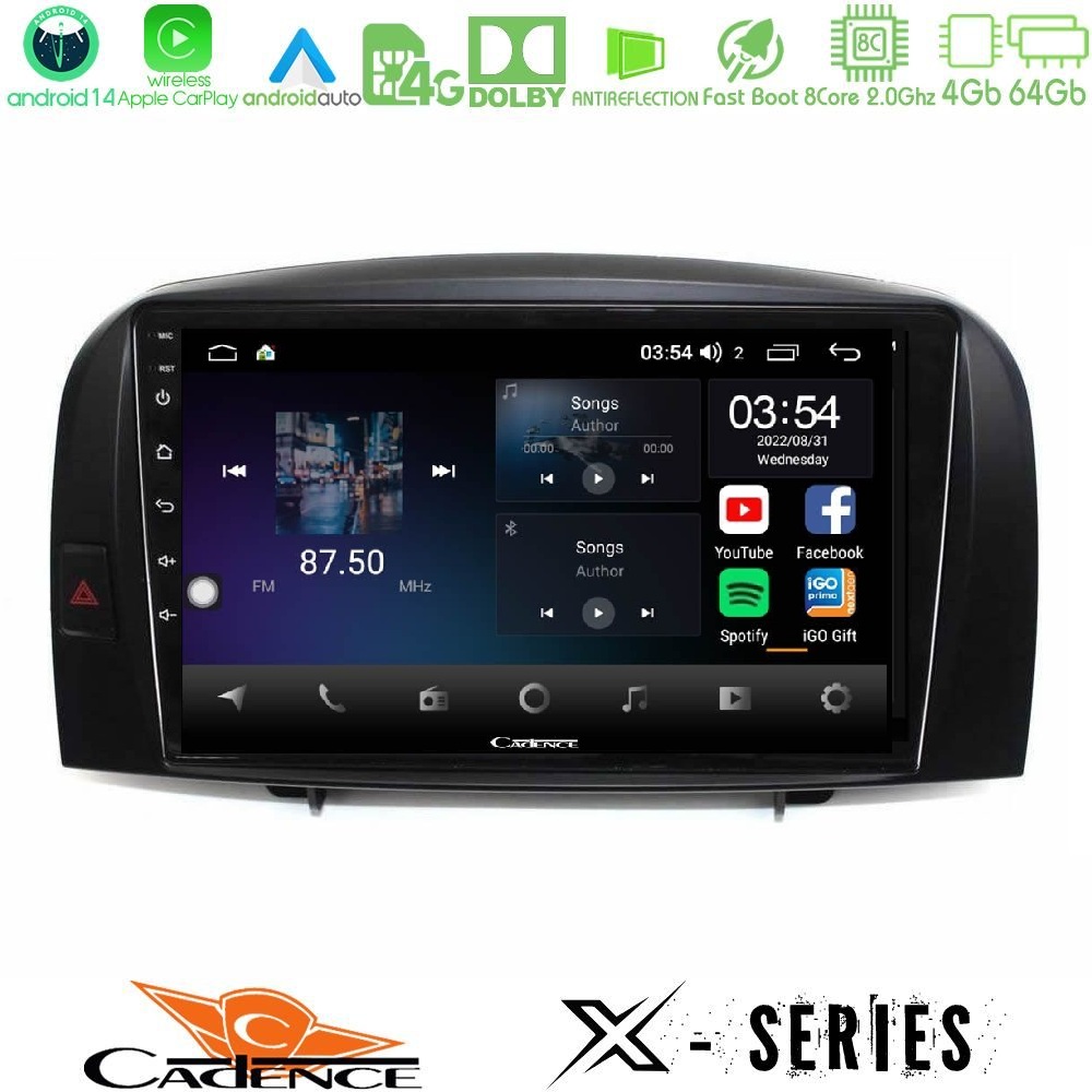 Cadence X Series Hyundai Sonata 2005-2009 8core Android 14 4+64GB Navigation Multimedia Tablet 10"