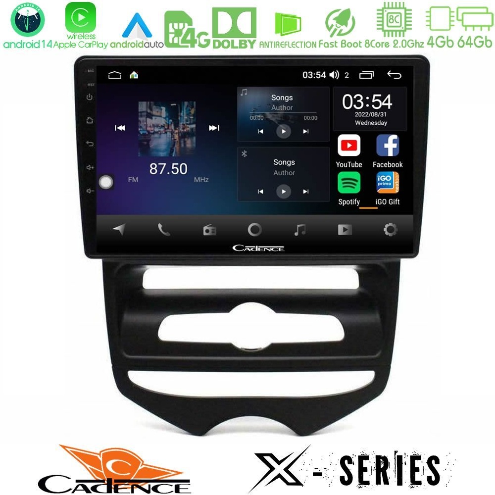 Cadence X Series Hyundai ix20 2010-2020 (MANUAL A/C) 8core Android 14 4+64GB Navigation Multimedia Tablet 10"
