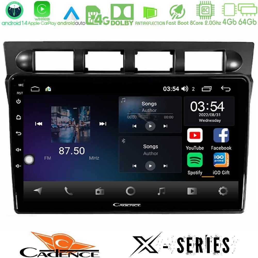Cadence X Series Kia Picanto 2004-2007 8core Android 14 4+64GB Navigation Multimedia Tablet 9"