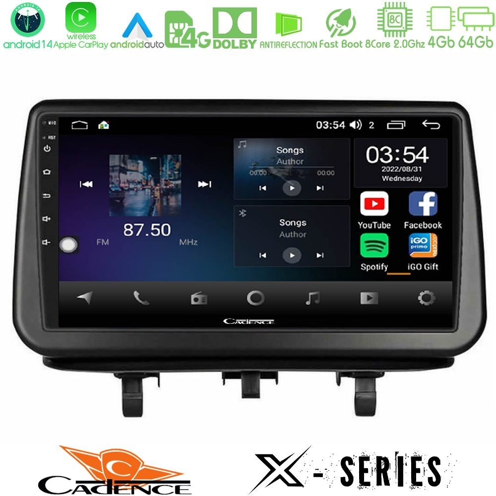 Cadence X Series Opel Meriva B 2010-2017 8core Android 14 4+64GB Navigation Multimedia Tablet 9"