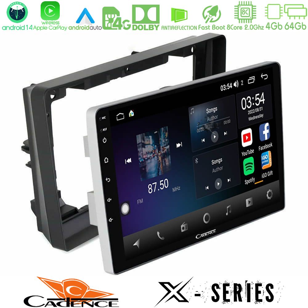 Cadence X Series Peugeot 308 2013-2020 8core Android 14 4+64GB Navigation Multimedia Tablet 9"