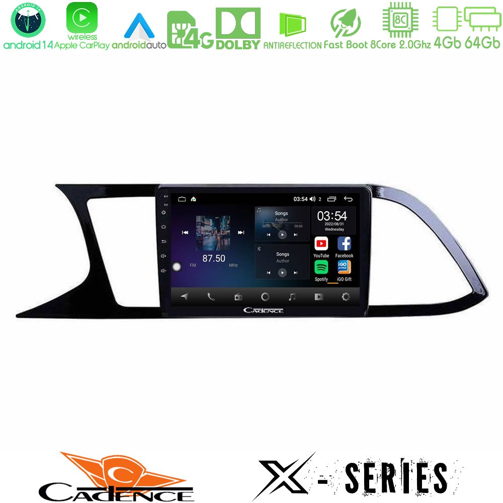 Cadence X Series Seat Leon 2013 – 2019 8core Android 14 4+64GB Navigation Multimedia Tablet 9"