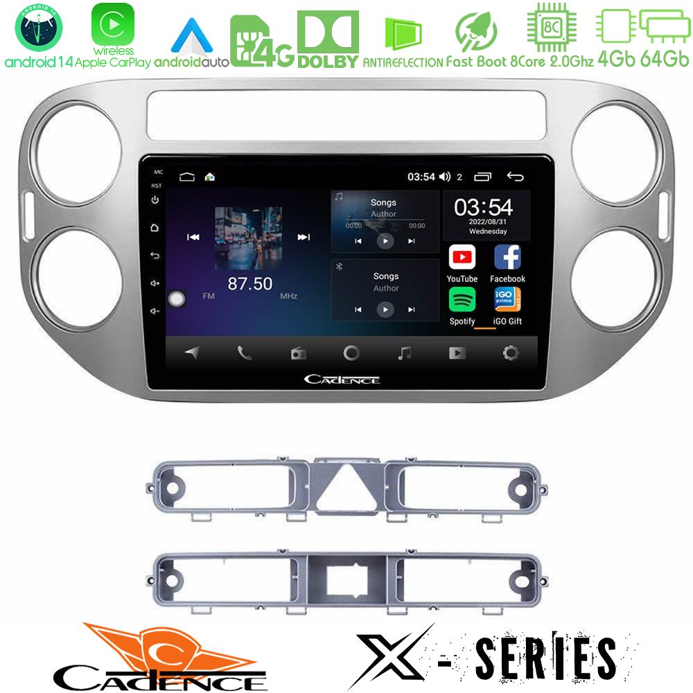 Cadence X Series VW Tiguan 8core Android 14 4+64GB Navigation Multimedia Tablet 9"
