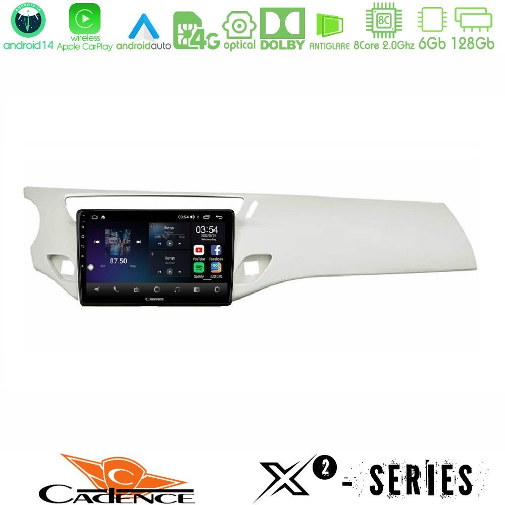 Cadence X2 Series 8Core Android14 6+128GB  Citroen C3 2009-2016 Navigation Multimedia Tablet 9"    (Άσπρο)