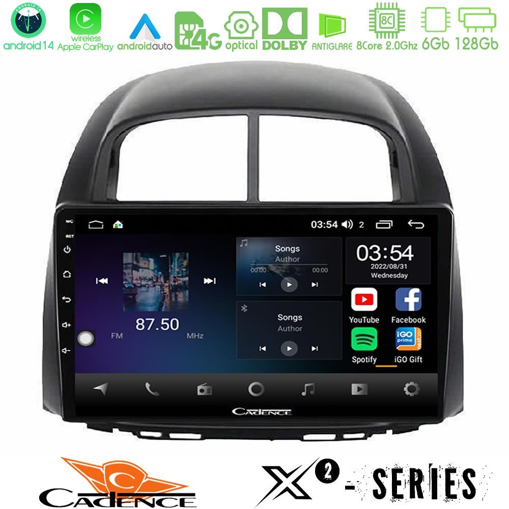 Cadence X2 Series 8Core Android14 6+128GB  Daihatsu Sirion/Subaru Justy Navigation Multimedia Tablet 10"