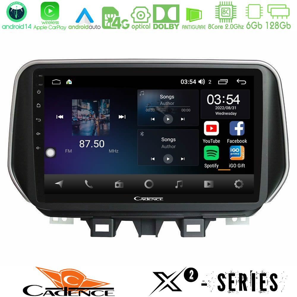 Cadence X2 Series 8Core Android14 6+128GB  Hyundai ix35 Navigation Multimedia Tablet 10"