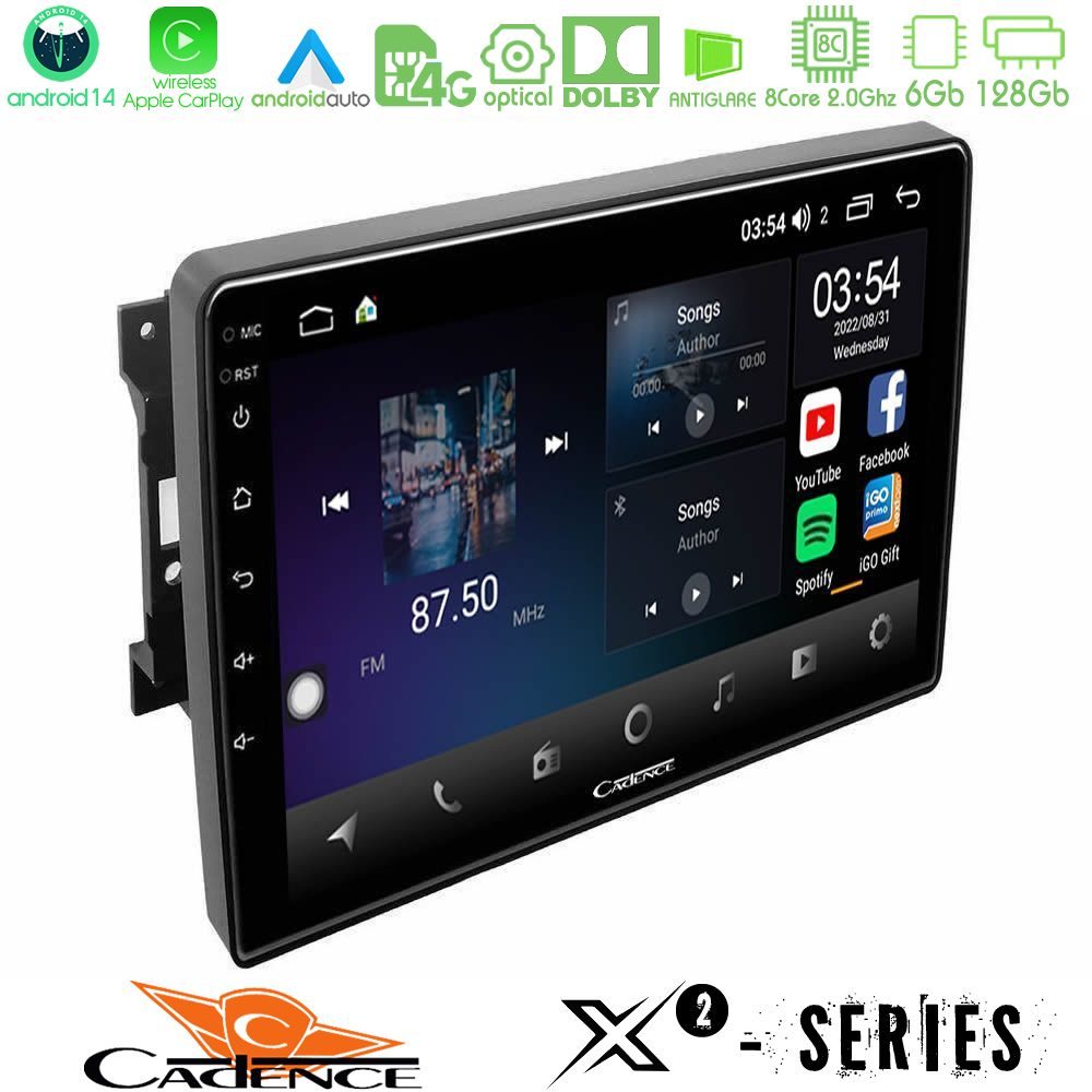Cadence X2 Series 8Core Android14 6+128GB  Chrysler / Dodge / Jeep Navigation Multimedia Tablet 10"