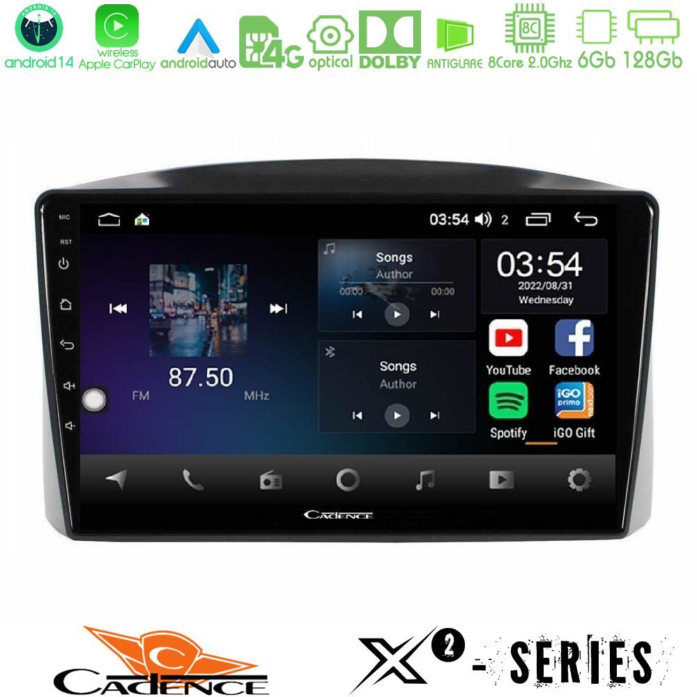 Cadence X2 Series 8Core Android14 6+128GB  Jeep Grand Cherokee 2005-2007 Navigation Multimedia Tablet 10"