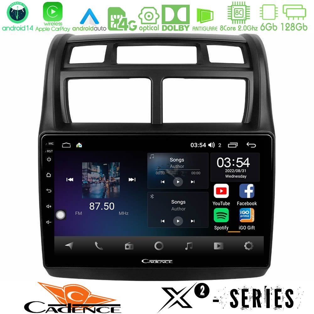 Cadence X2 Series 8Core Android14 6+128GB  Kia Sportage 2008-2011 Navigation Multimedia Tablet 9"