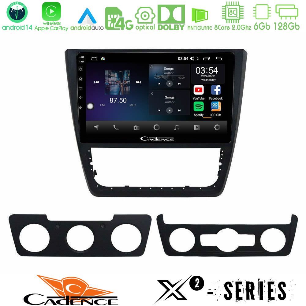 Cadence X2 Series 8Core Android14 6+128GB Skoda Yeti 2009-> Navigation Multimedia Tablet 10"