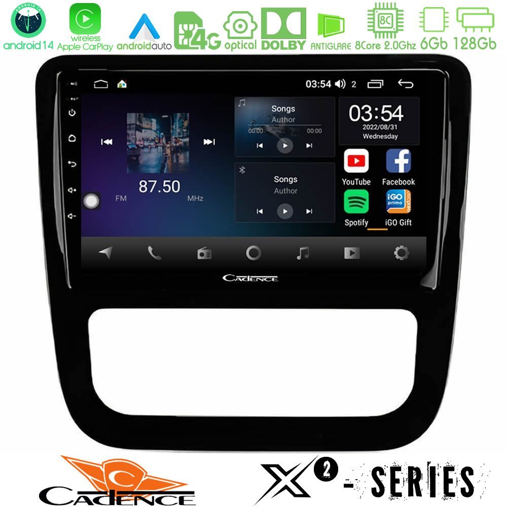 Cadence X2 Series 8Core Android14 6+128GB  VW Scirocco 2008-2014 Navigation Multimedia Tablet 9" (μαύρο γυαλιστερό)