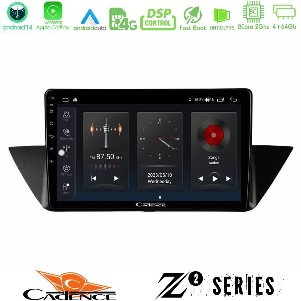 Cadence Z2 Series 8Core Android14 4+64GB  BMW Χ1 E84 Navigation Multimedia Tablet 10" Με Carplay & Android Auto
