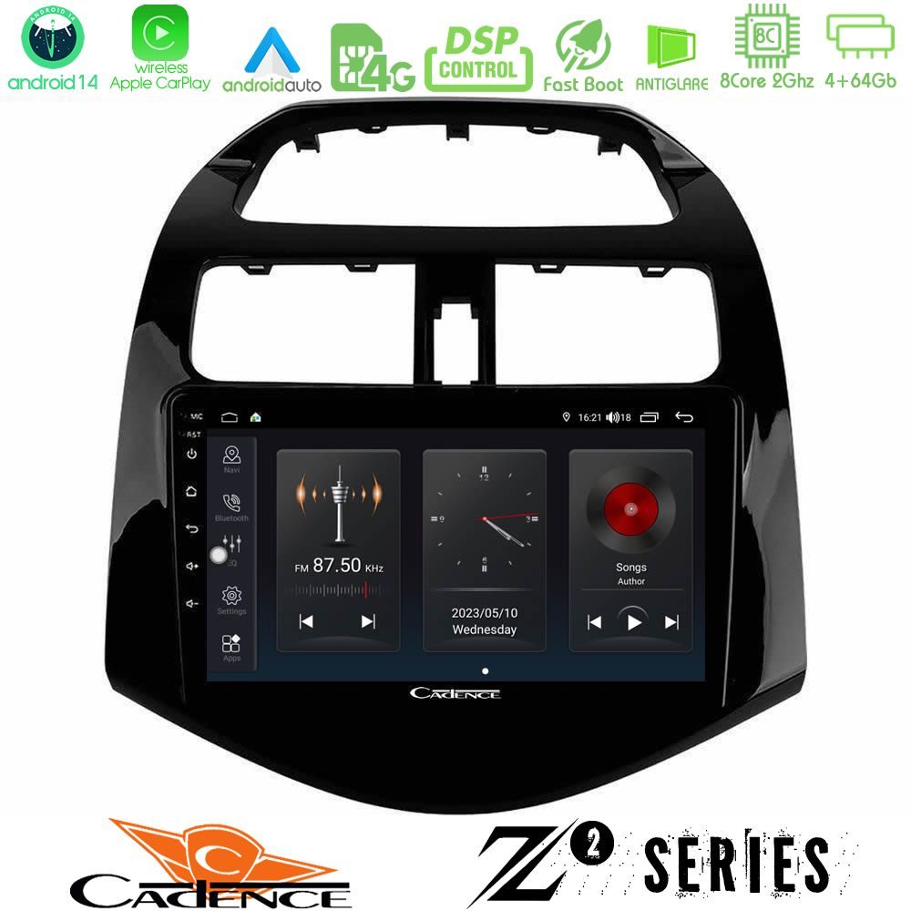 Cadence Z2 Series 8Core Android14 4+64GB  Chevrolet Spark 2009-2015 Navigation Multimedia Tablet 9" Με Carplay & Android Auto