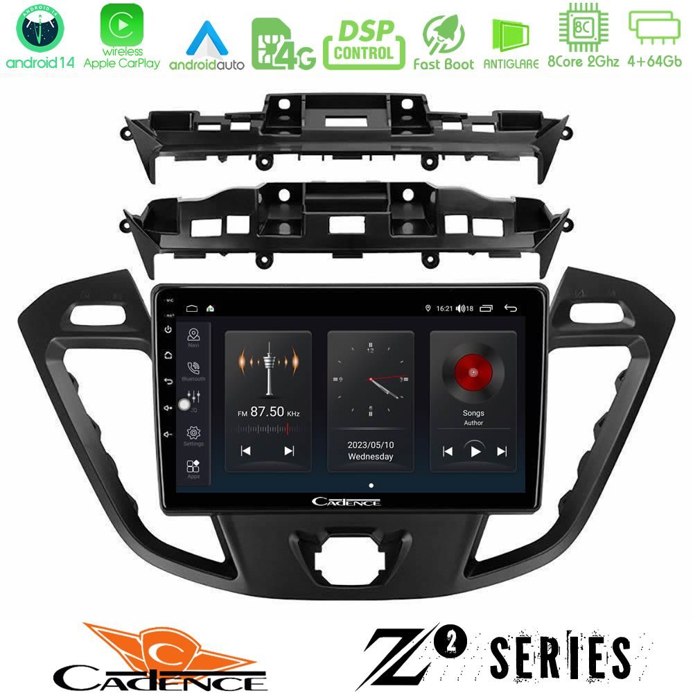 Cadence Z2 Series 8Core Android14 4+64GB  Ford Transit Custom/Tourneo Custom Navigation Multimedia Tablet 9" Με Carplay & Android Auto