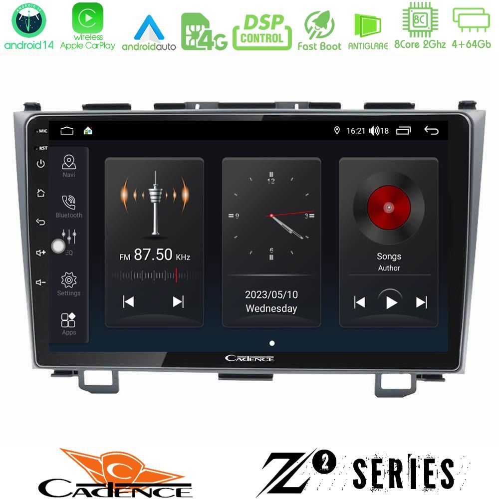 Cadence Z2 Series 8Core Android14 4+64GB  Honda CRV Navigation Multimedia Tablet 9" Με Carplay & Android Auto