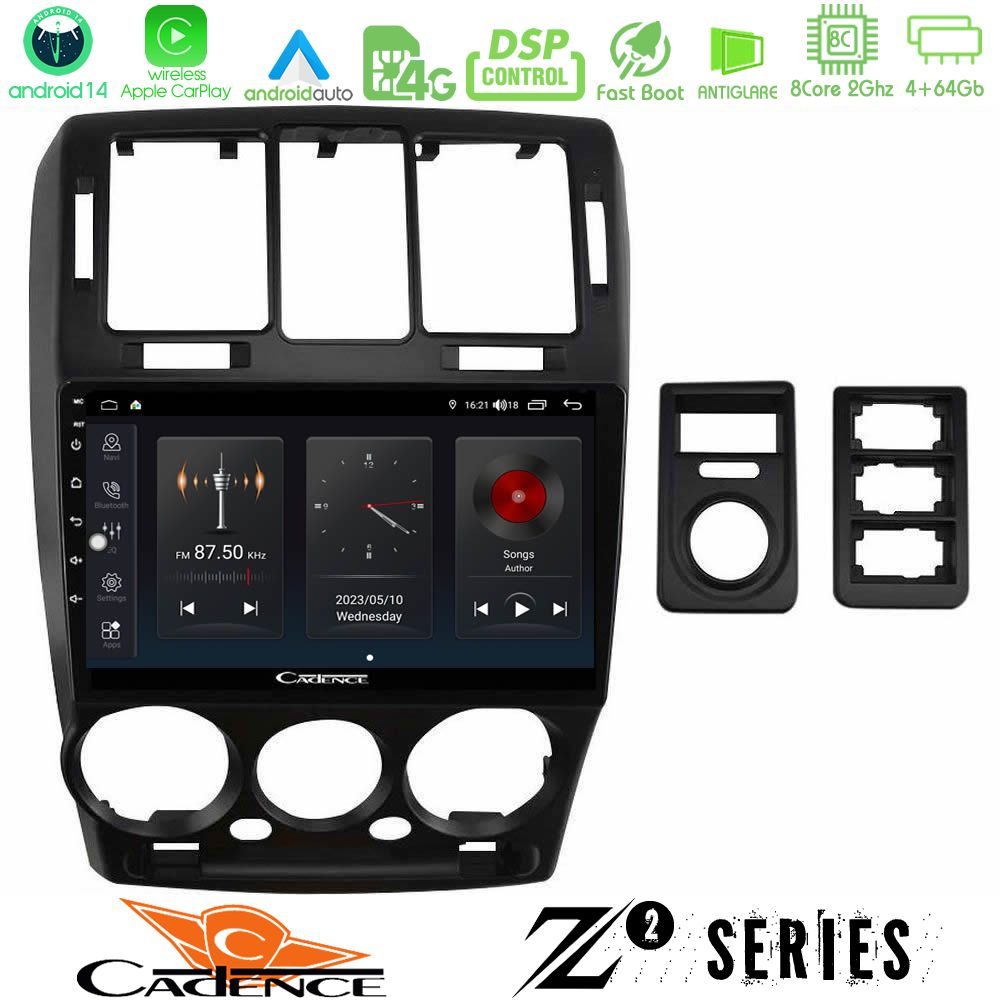 Cadence Z2 Series 8Core Android14 4+64GB  Hyundai Getz 2002-2009 Navigation Multimedia Tablet 9" Με Carplay & Android Auto