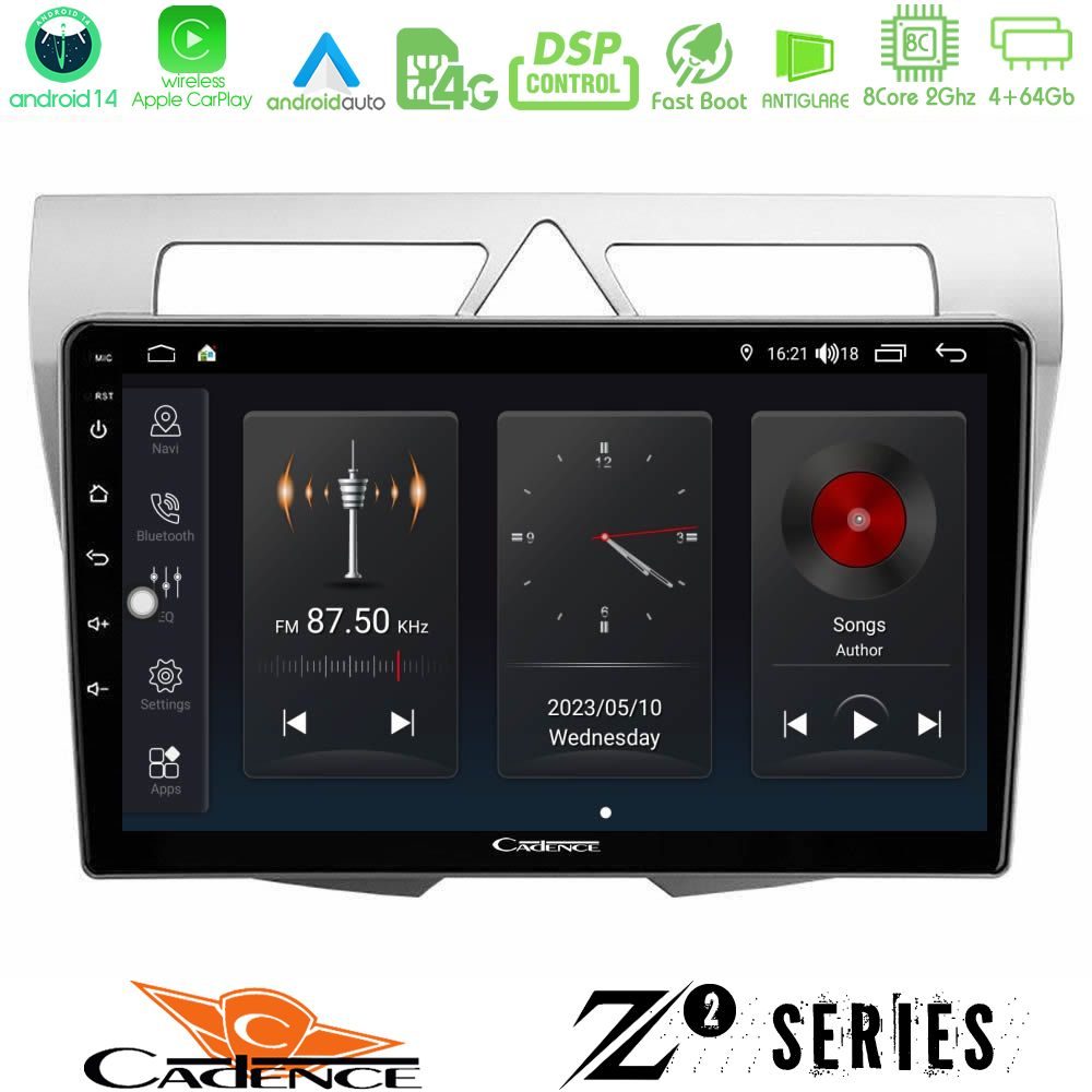 Cadence Z2 Series 8Core Android14 4+64GB  Kia Picanto Navigation Multimedia Tablet 9" Με Carplay & Android Auto