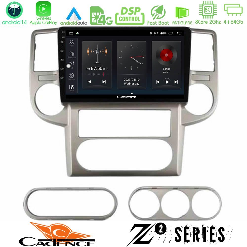 Cadence Z2 Series 8Core Android14 4+64GB  Nissan X-Trail 2003-2007 Navigation Multimedia Tablet 10" Με Carplay & Android Auto