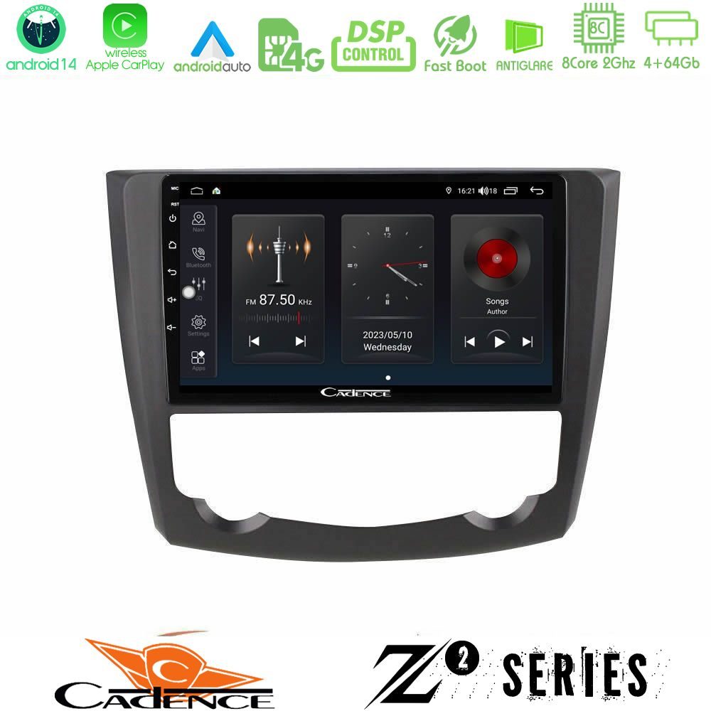 Cadence Z2 Series 8Core Android14 4+64GB  Renault Kadjar Navigation Multimedia Tablet 9" Με Carplay & Android Auto