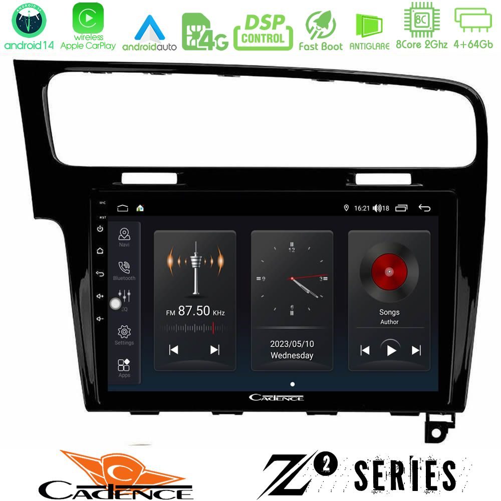 Cadence Z2 Series 8Core Android14 4+64GB  VW GOLF 7 Navigation Multimedia Tablet 10" Με Carplay & Android Auto