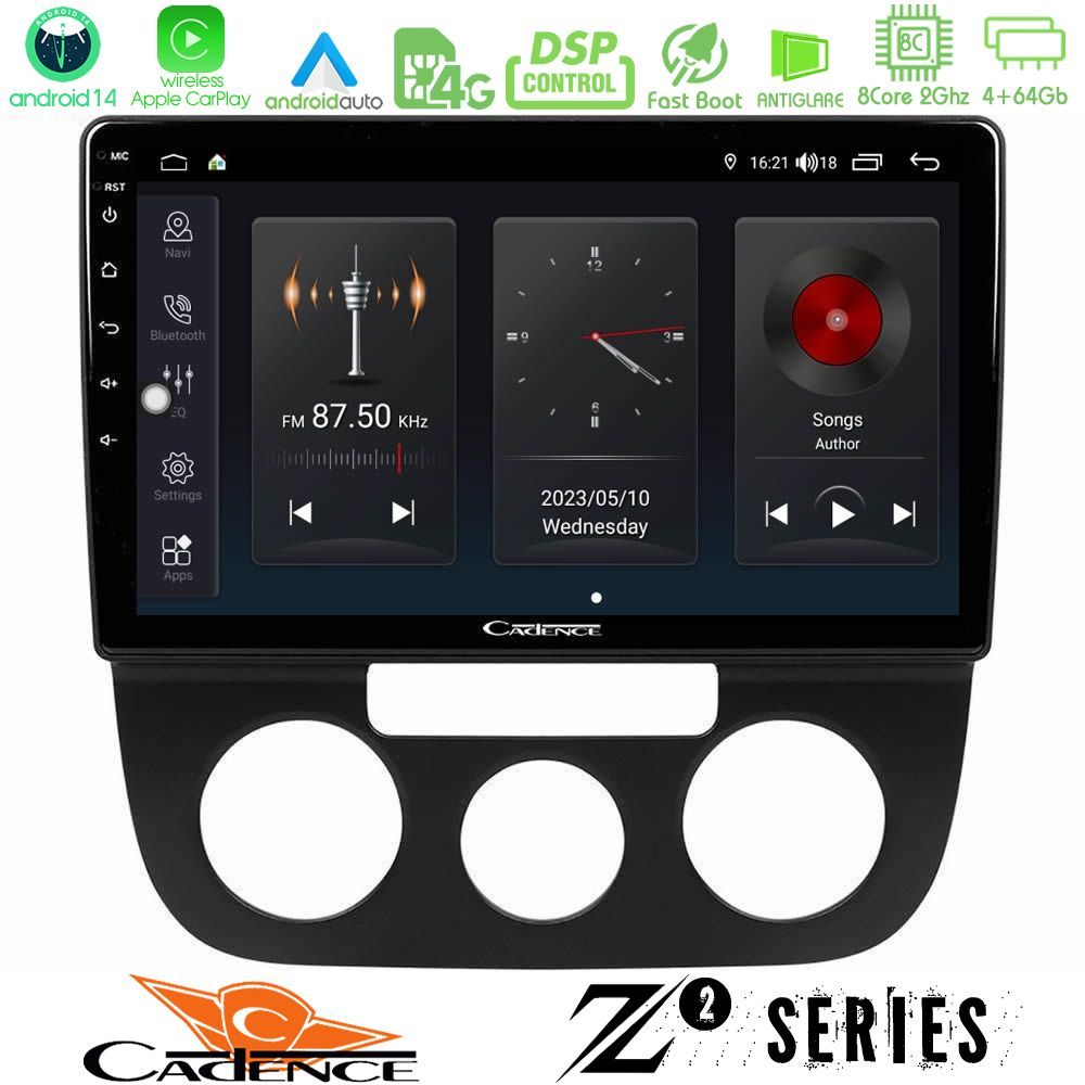Cadence Z2 Series 8Core Android14 4+64GB  VW Jetta Navigation Multimedia Tablet 10" Με Carplay & Android Auto
