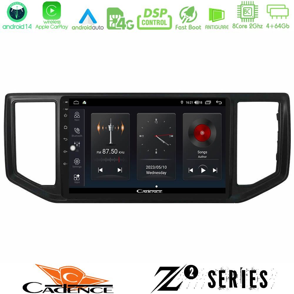 Cadence Z2 Series 8Core Android14 4+64GB VW Amarok 2017-2022 Navigation Multimedia Tablet 9" Με Carplay & Android Auto