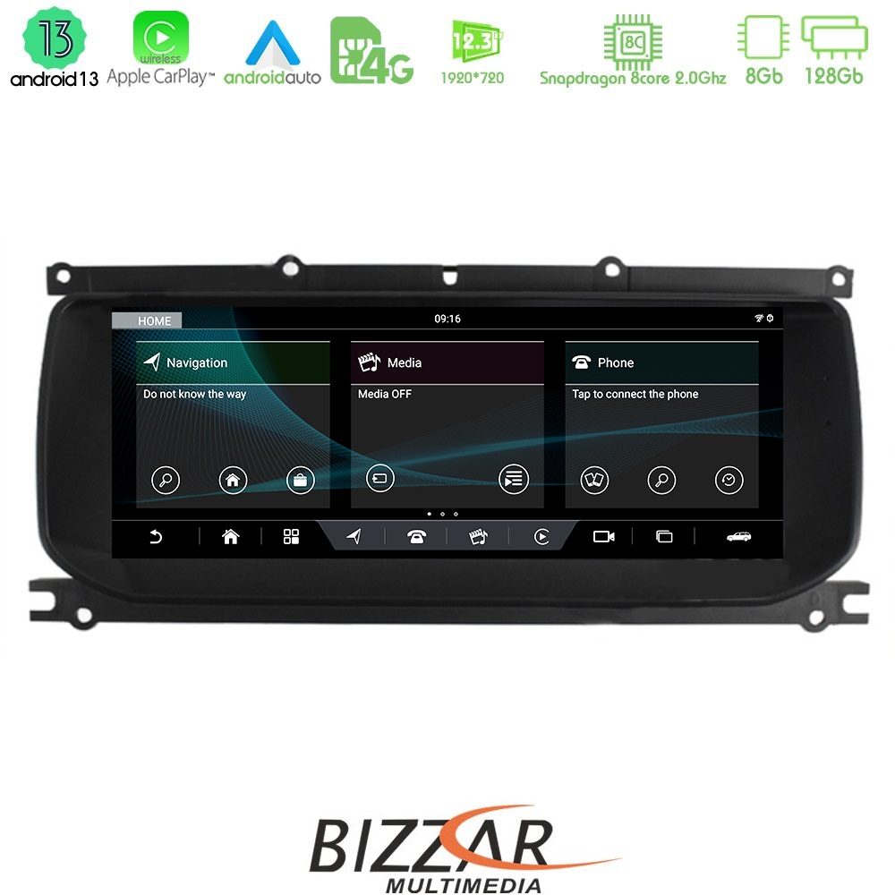 Bizzar OEM Range Rover Evoque L538 2011-2017 8core Android13 (8+128GB) Navigation Multimedia 10.25" (OEM Style)