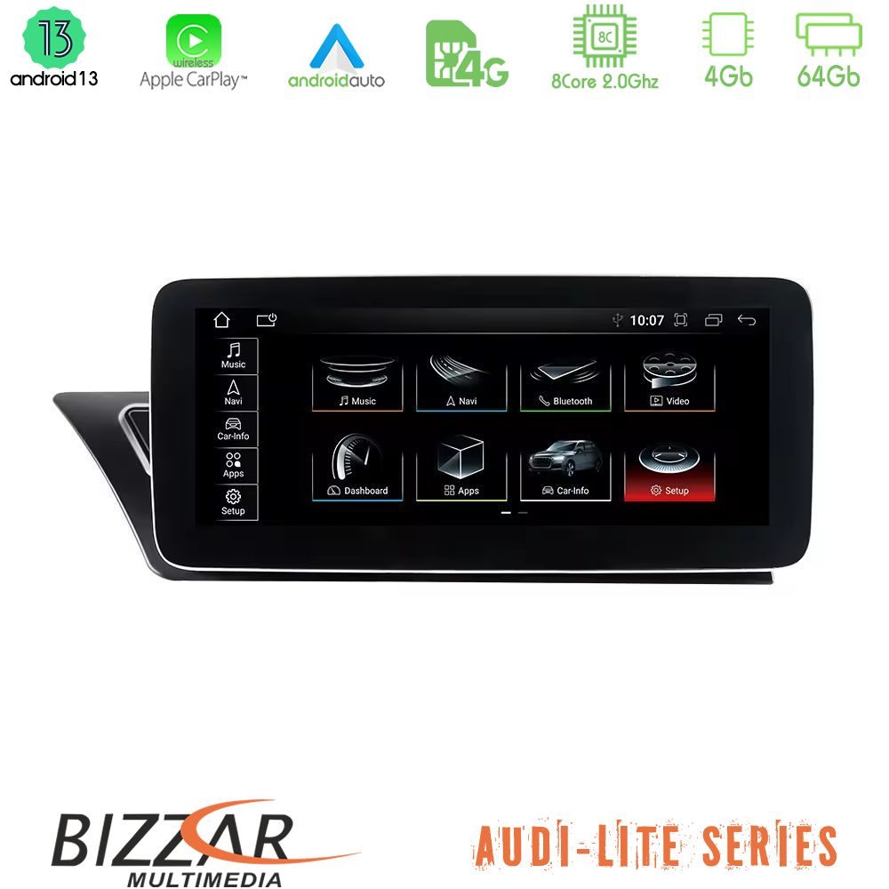Bizzar Lite Series Audi A4/A5 (B8) 2008-2015 Android13 8Core (4+64GB) Navigation Multimedia 10.25" HD