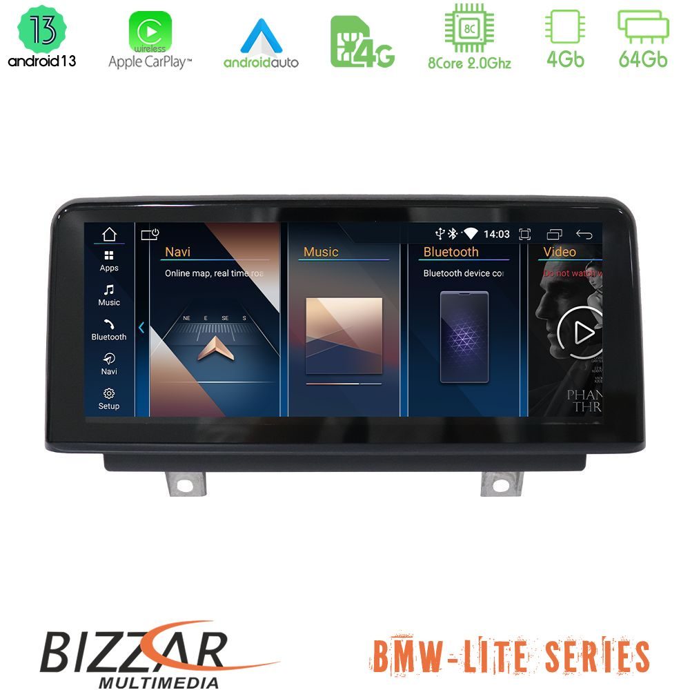 Bizzar Lite Series BMW 3er/4er(F30/F32) Android13 8Core (4+64GB) Navigation Multimedia 10.25" HD
