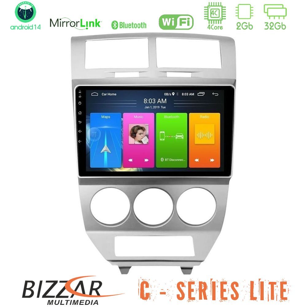 Bizzar C Series Lite 4Core Android14 2+32GB  Dodge Caliber 2006-2011 Navigation Multimedia Tablet 10"