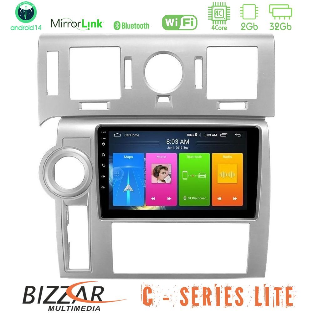 Bizzar C Series Lite 4Core Android14 2+32GB  Hummer H2 2008-2009 Navigation Multimedia Tablet 9"