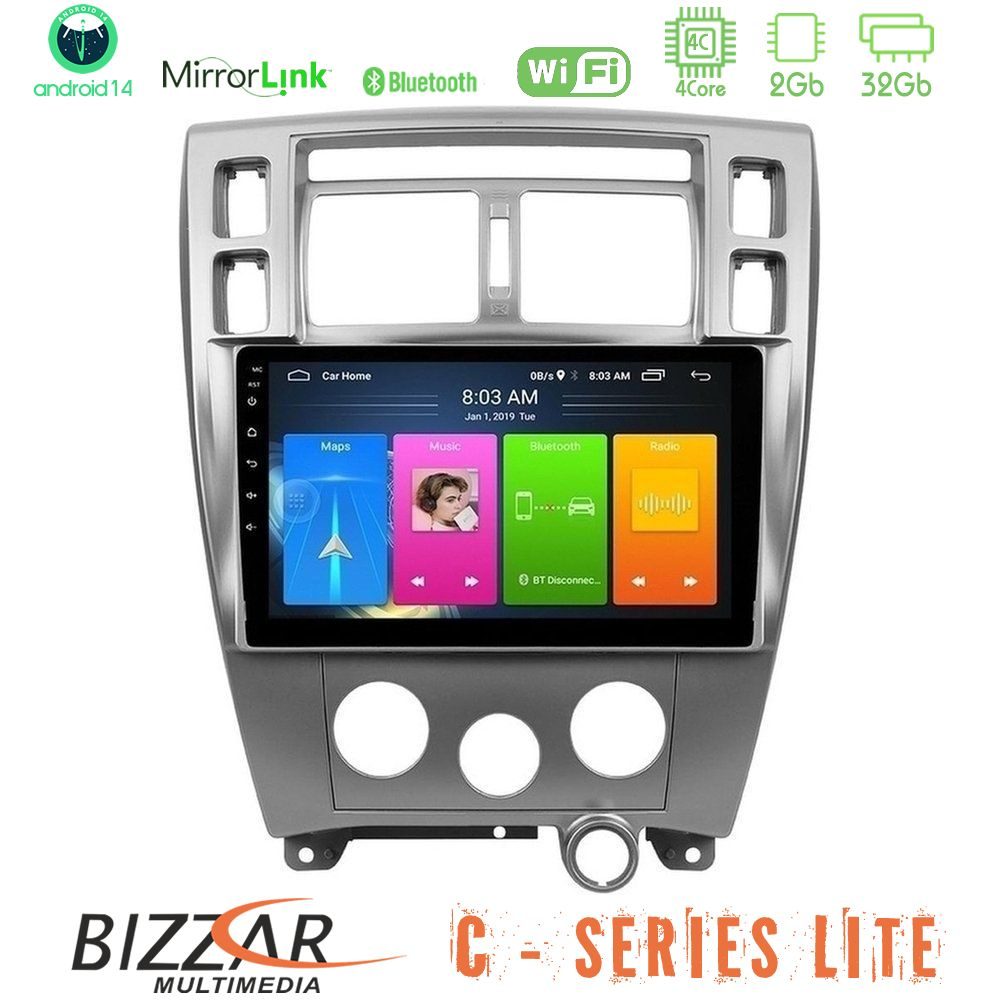 Bizzar C Series Lite 4Core Android14 2+32GB  Hyundai Tucson Navigation Multimedia Tablet 10"