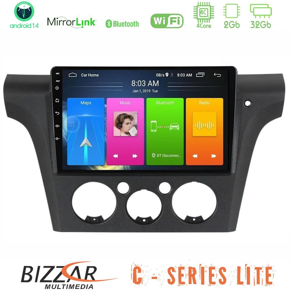 Bizzar C Series Lite 4Core Android14 2+32GB Mitsubishi Outlander 2002 – 2007 Navigation Multimedia Tablet 10"