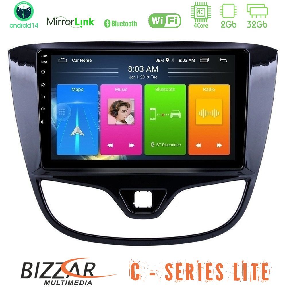 Bizzar C Series Lite 4Core Android14 2+32GB  Opel Karl 2017-2019 Navigation Multimedia Tablet 9"