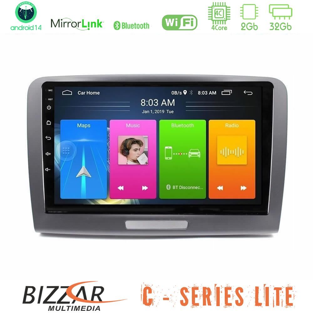 Bizzar C Series Lite 4Core Android14 2+32GB  Skoda Superb 2008-2015 Navigation Multimedia Tablet 9"