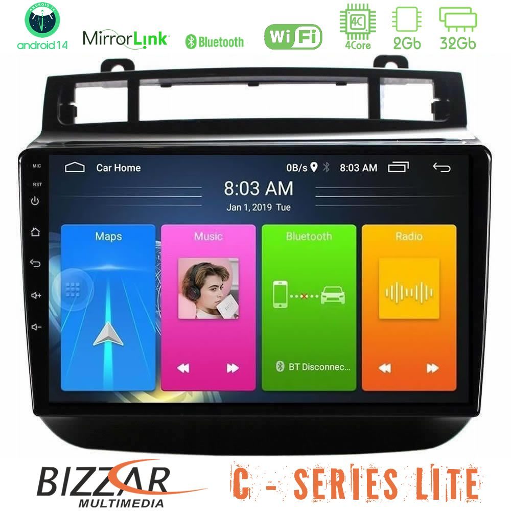 Bizzar C Series Lite 4Core Android14 2+32GB VW Touareg 2011-2018 Navigation Multimedia Tablet 9"