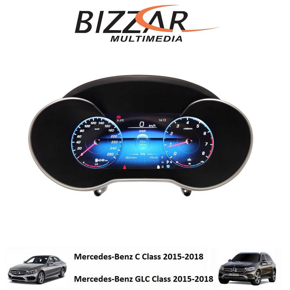 Mercedes C/GLC Class W205/X253 2015-2019 Digital LCD Instrument Cluster 12.3" με HD οθόνη 1920*720