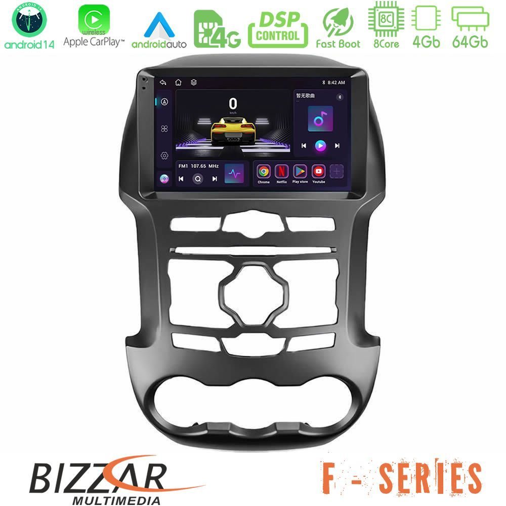 Bizzar F Series 8Core Android14 4+64GB  Ford Ranger 2012-2016 Navigation Multimedia Tablet 9" Με Carplay & Android Auto