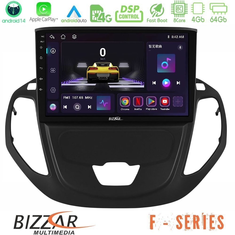 Bizzar F Series 8Core Android14 4+64GB Ford Transit Courier 2015-2023 Navigation Multimedia Tablet 9" Με Carplay & Android Auto